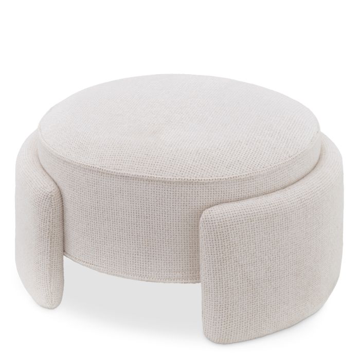 Pouf en tissu blanc cassé | Eichholtz Ortega