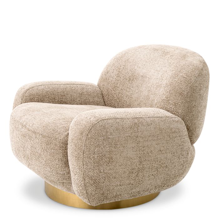 Fauteuil en tissu sable | Eichholtz Udine