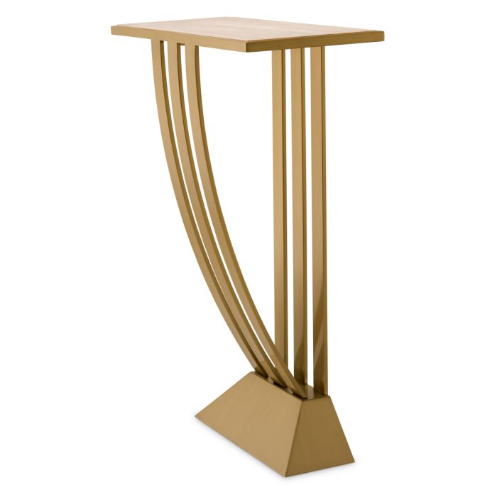 Console en laiton brossé et travertin | Eichholtz Beau Deco
