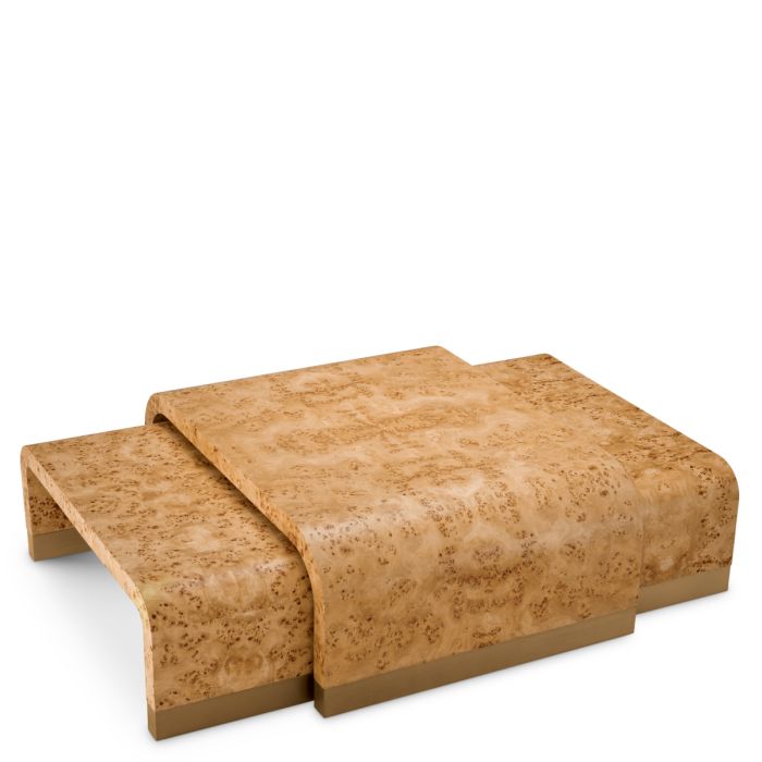 Table basse en bois brun (lot de 3) | Eichholtz Quinton