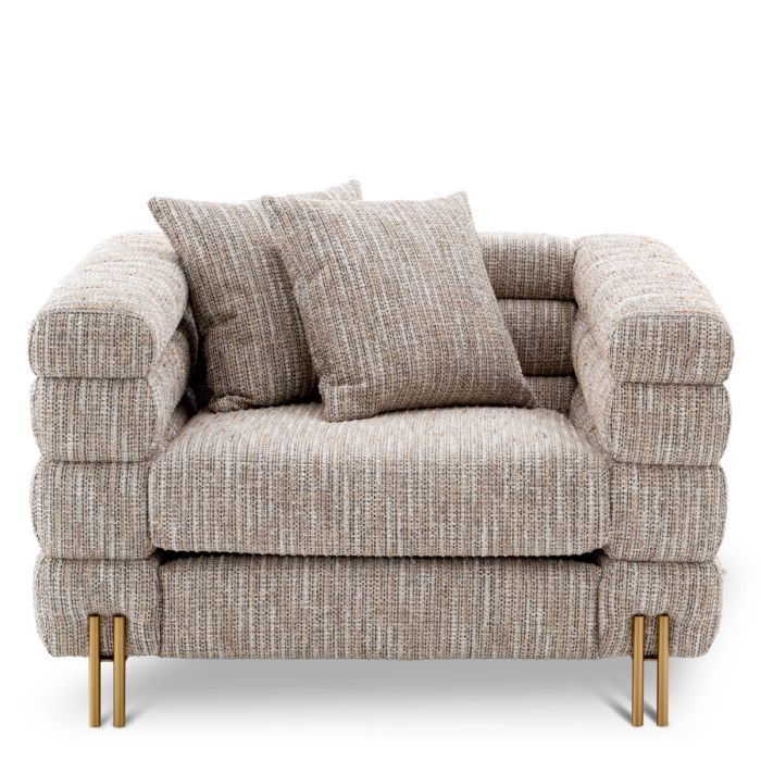 Fauteuil en tissu beige | Eichholtz York