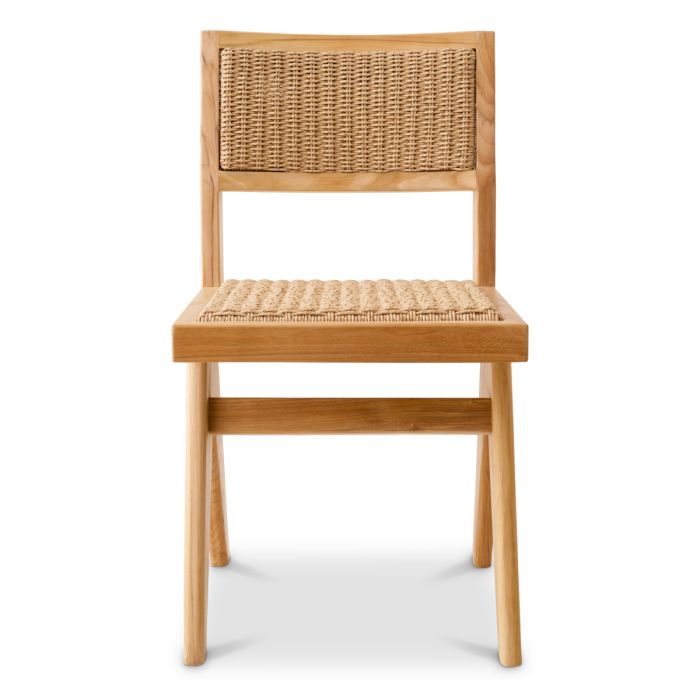 Chaise extérieure avec teck et cordage marron | Eichholtz Niclas
