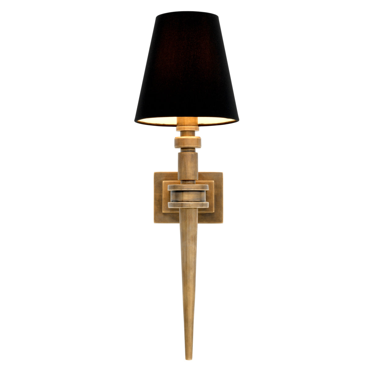 Applique murale en laiton vintage avec abat-jour noir | Eichholtz Waterloo - vue d'ambiance | REMO-HOME