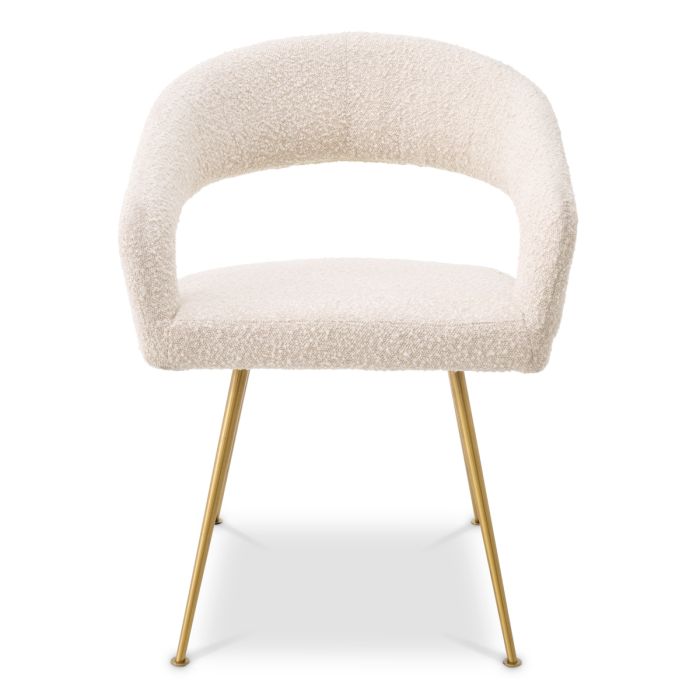 Chaise de salle à manger bouclé crème | Eichholtz Bravo