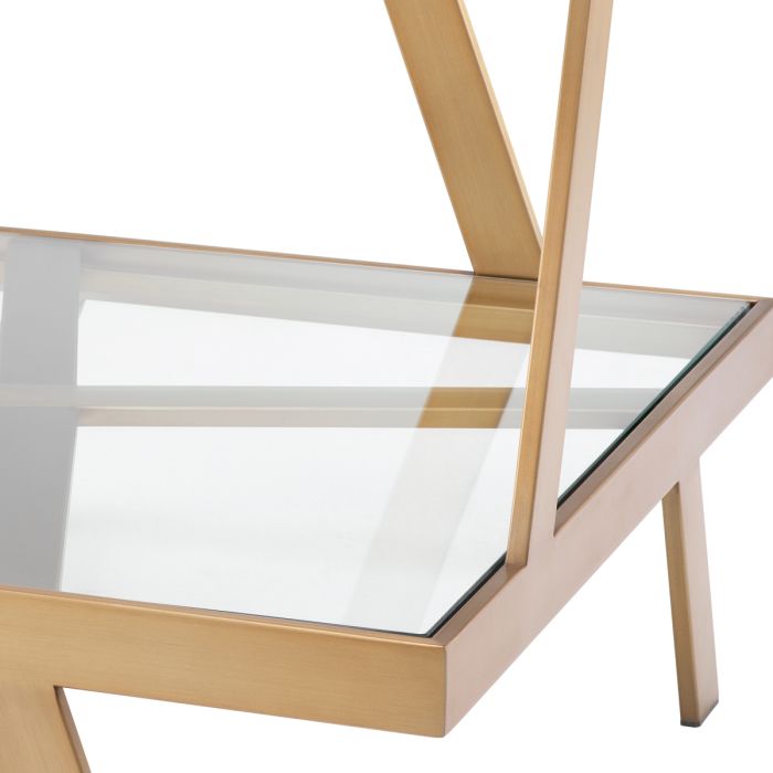 Table d'appoint dorée en verre transparent | Eichholtz Bilinghurst