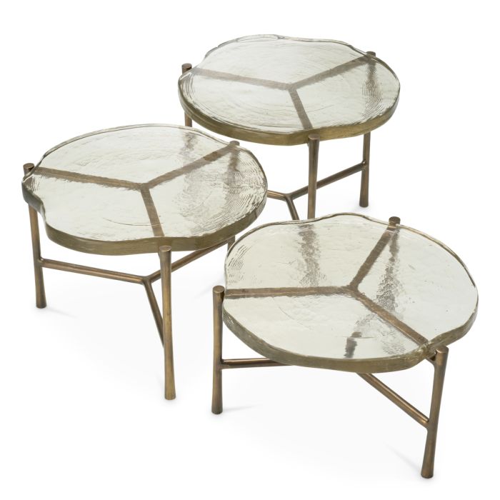Table basse dorée en verre soufflé (lot de 3) | Eichholtz Baldovini
