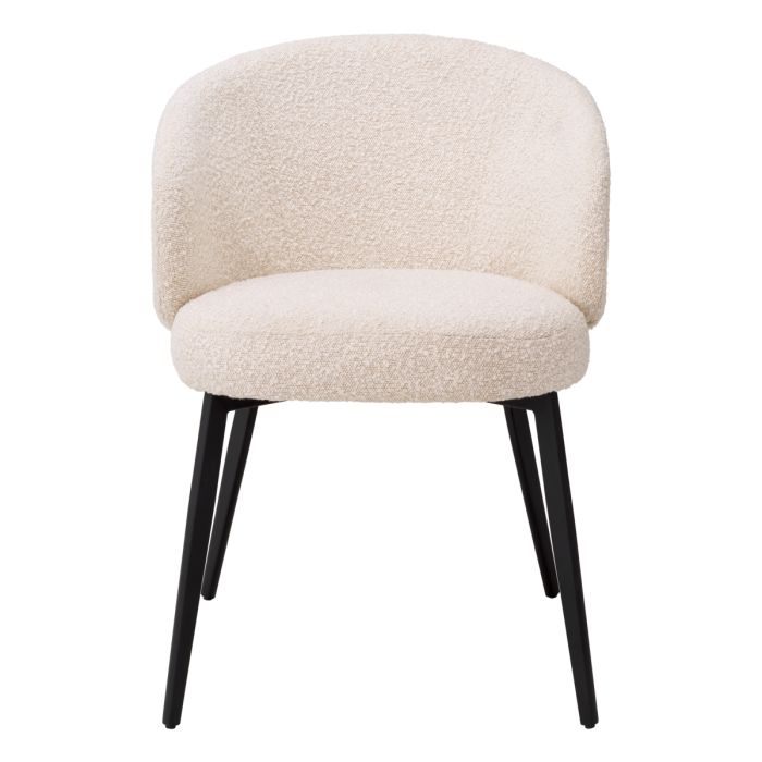 Chaise de salle à manger avec accoudoirs bouclé crème (lot de 2) | Eichholtz Lloyd