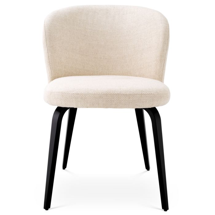 Chaise de salle à manger en tissu blanc écru | Eichholtz Halard