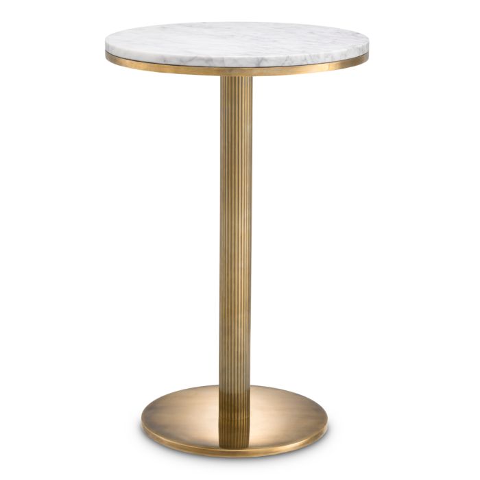 Table d'appoint dorée en marbre blanc | Eichholtz Tavolara