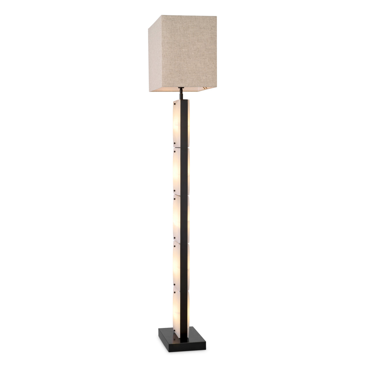 Lampe sur pied en finition bronze et alabastre avec abat-jour | Eichholtz Ortiz - vue d'ambiance | REMO-HOME