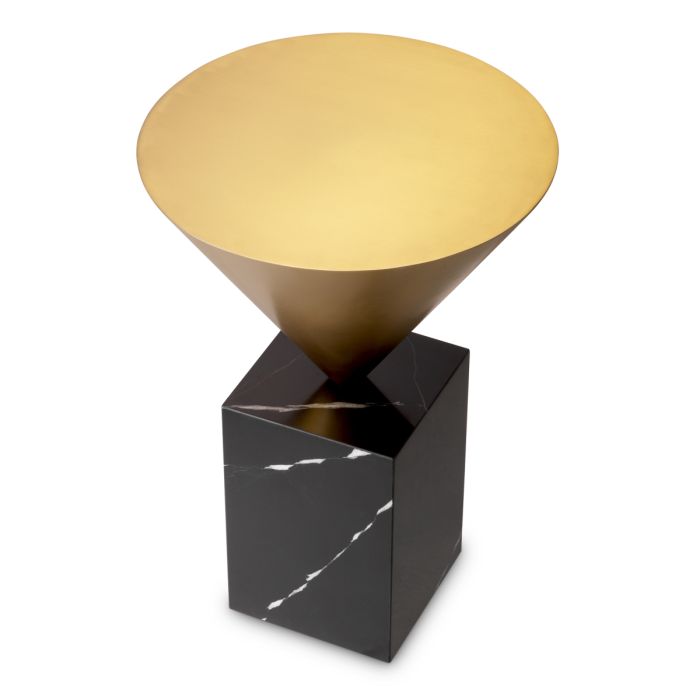 Table d'appoint dorée en marbre noir | Eichholtz Nota