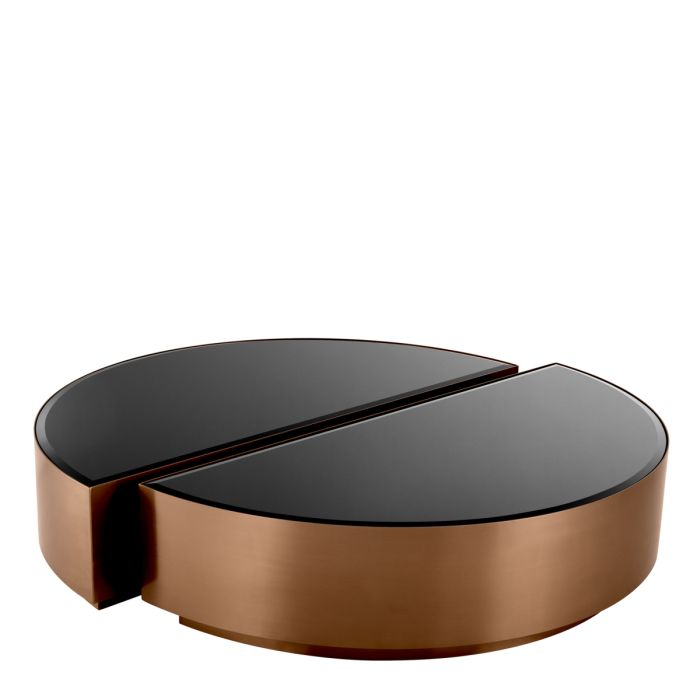 Table basse cuivrée en verre noir (lot de 2) | Eichholtz Astra