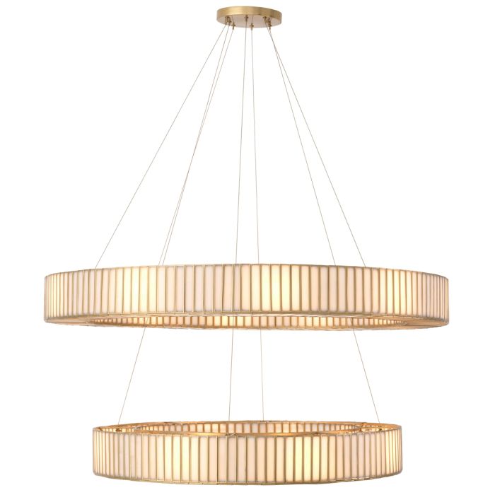 Lustre doré en verre blanc | Eichholtz Monari