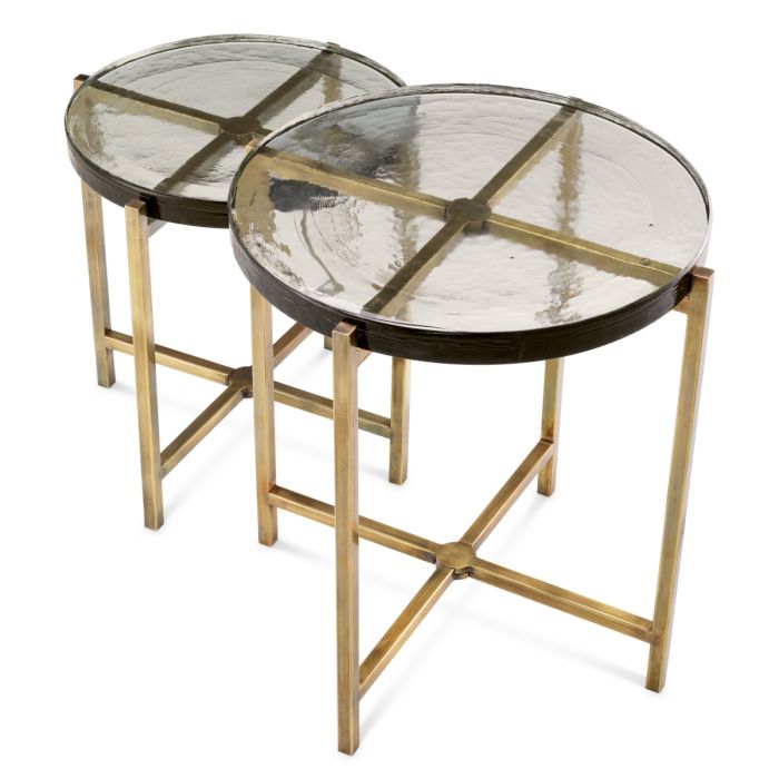 Table d'appoint dorée en verre soufflé (lot de 2) | Eichholtz Haymann