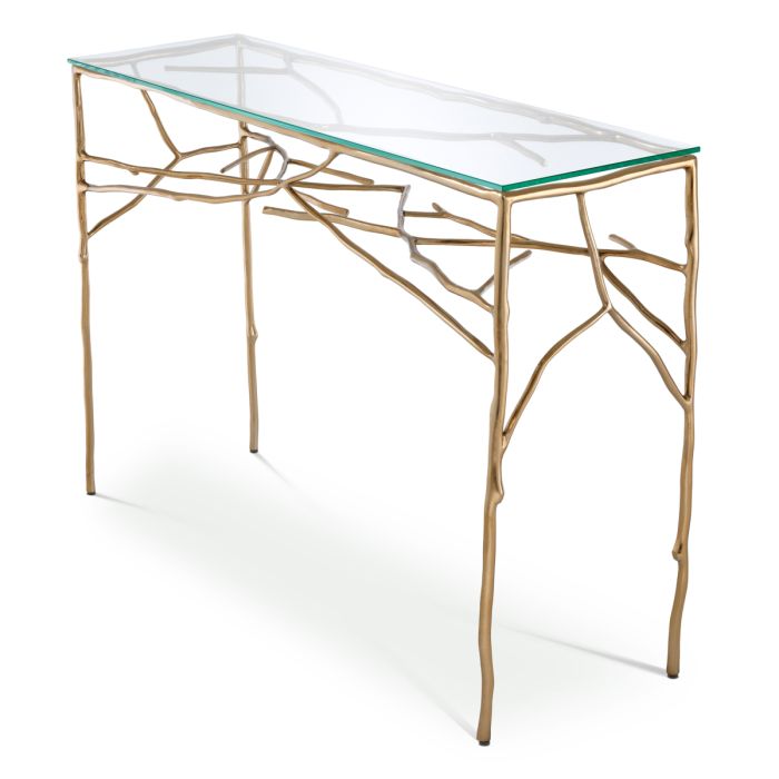 Console dorée en verre transparent | Eichholtz Antico