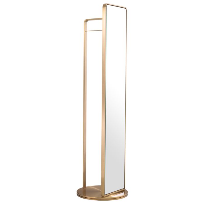 Miroir sur pied en laiton brossé avec portemanteau | Eichholtz Novo
