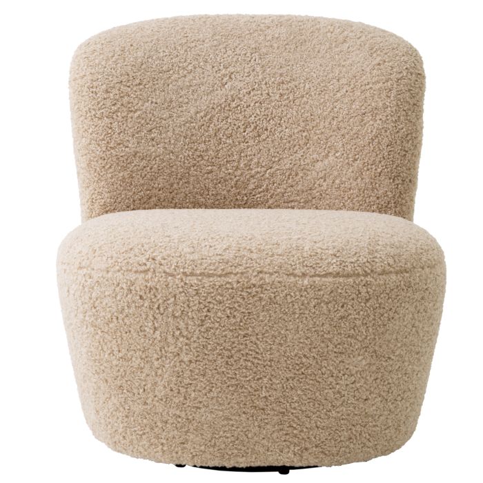 Fauteuil pivotant molletonné sable | Eichholtz Doria