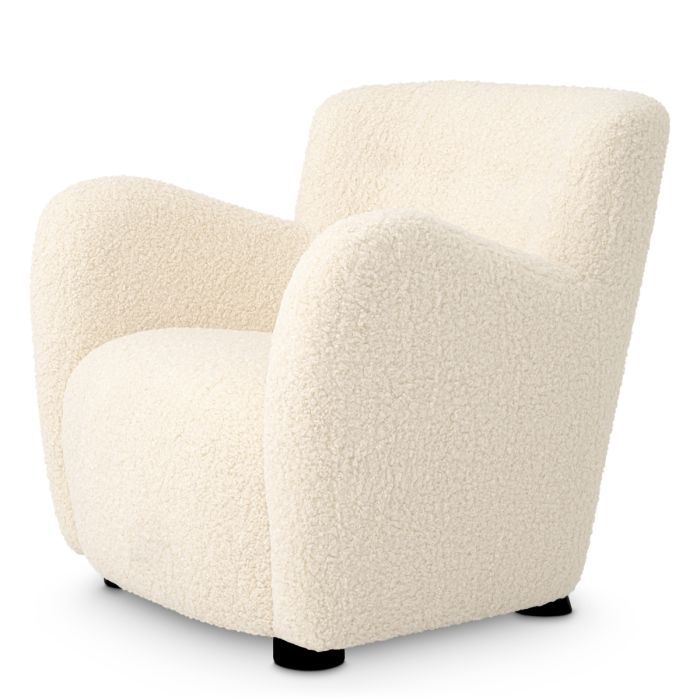 Fauteuil en tissu sherpa blanc | Eichholtz Bixby