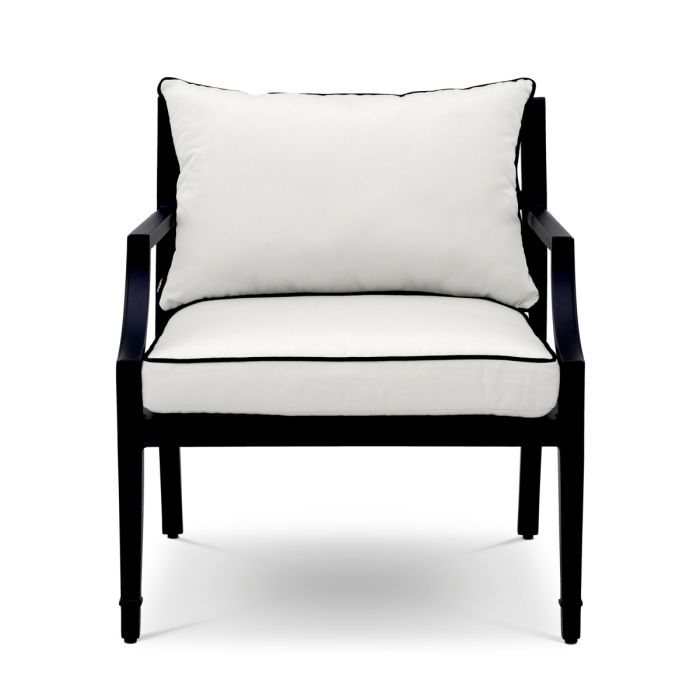 Fauteuil d'extérieur noir et blanc | Eichholtz Bella Vista