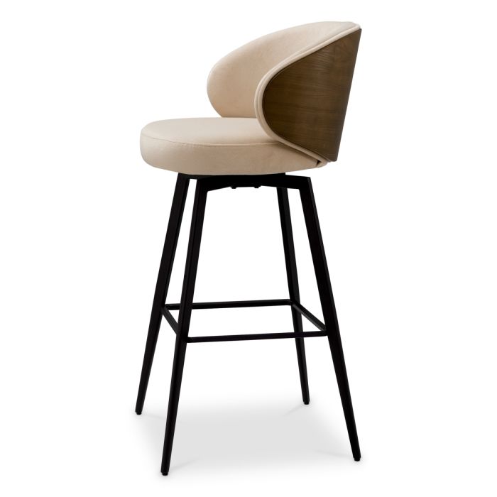 Chaise de bar en tissu beige | Eichholtz Camerota