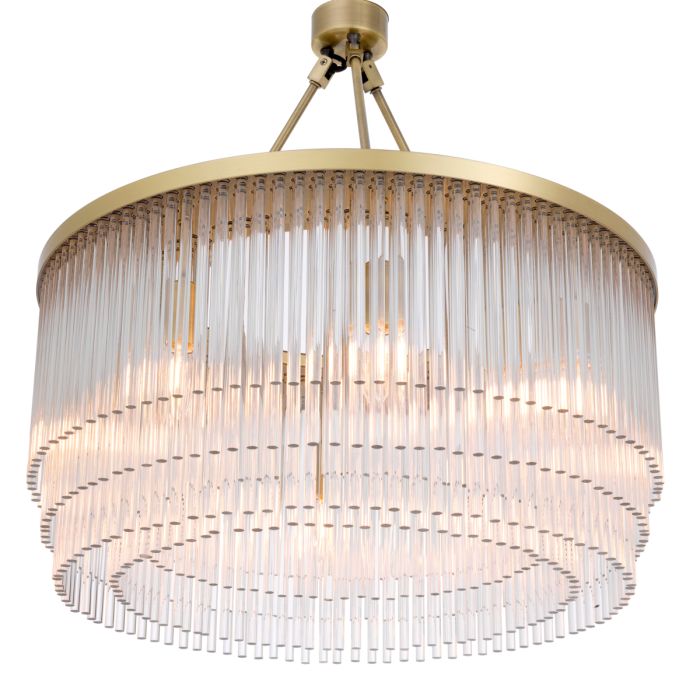 Lustre doré en verre transparent | Eichholtz Hector S