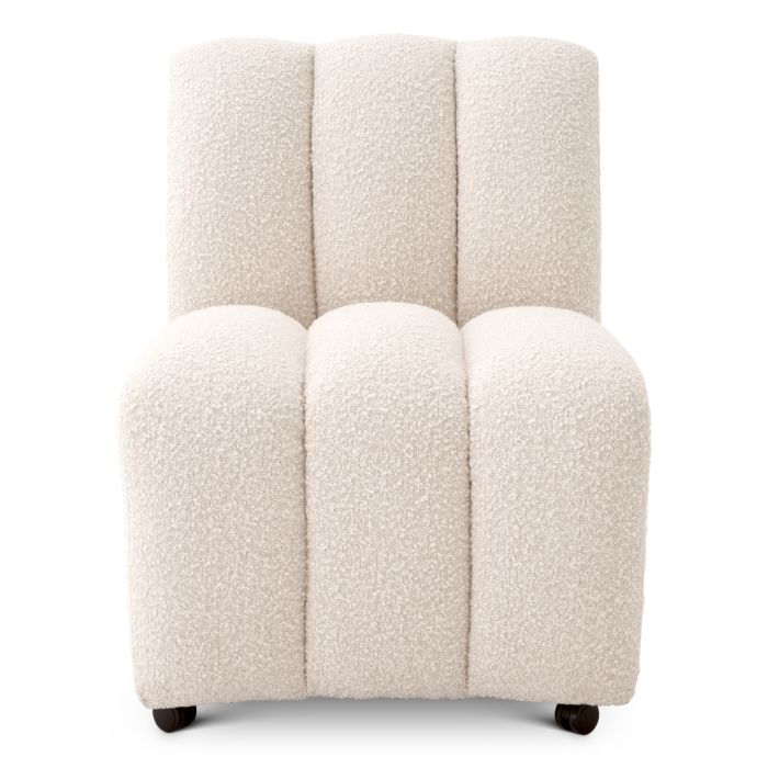 Chaise de salle à manger bouclé crème | Eichholtz Kelly