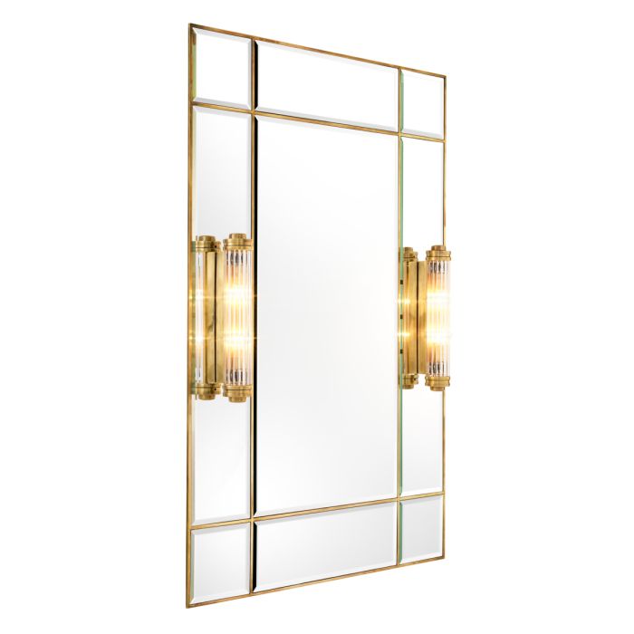 Miroir rectangulaire en laiton avec appliques | Eichholtz Beaumont