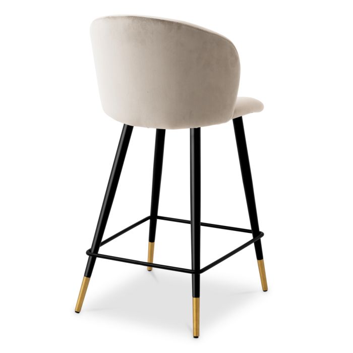 Chaise de comptoir en velours beige | Eichholtz Volante