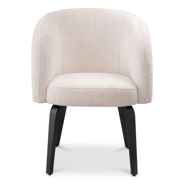 Chaise de salle à manger en tissu blanc cassé | Eichholtz Novelle