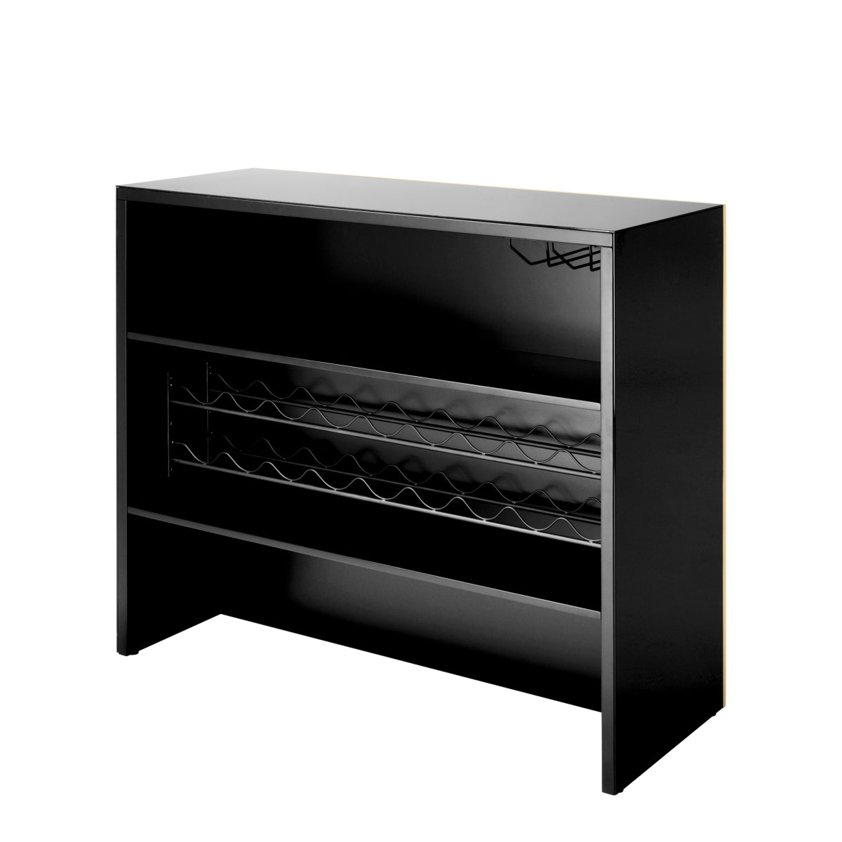 Bar en finition dorée et verre noir | Eichholtz Grimaldi - vue d'ambiance | REMO-HOME