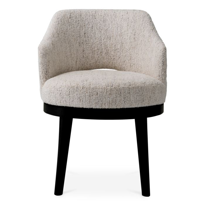 Chaise de salle à manger en tissu blanc cassé | Eichholtz Sofia
