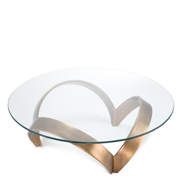 Table basse dorée en verre transparent | Eichholtz Soquel