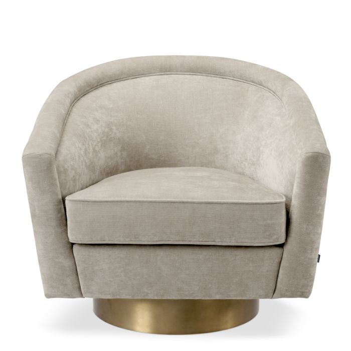 Fauteuil pivotant en velours sable | Eichholtz Catene
