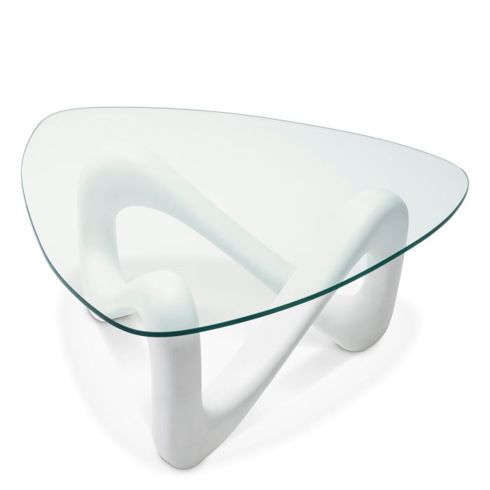 Table basse en verre et effet béton blanc | Eichholtz Aventura