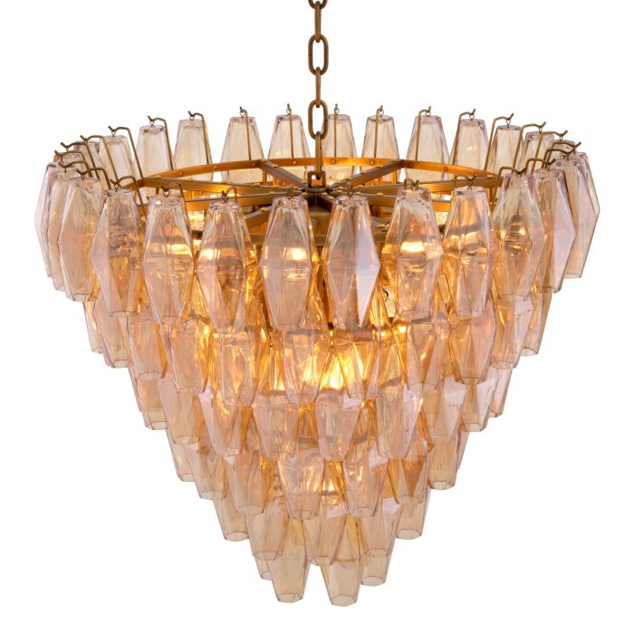 Lustre doré en verre ambré | Eichholtz Benini S