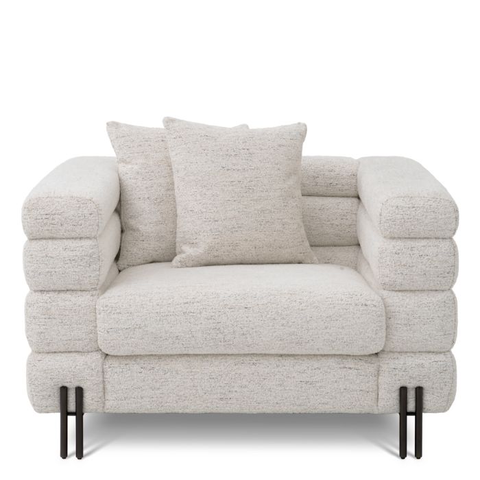 Fauteuil en tissu blanc écru | Eichholtz York