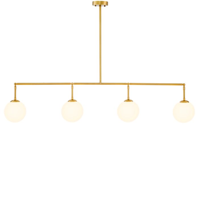 Lustre doré en verre blanc | Eichholtz Tara