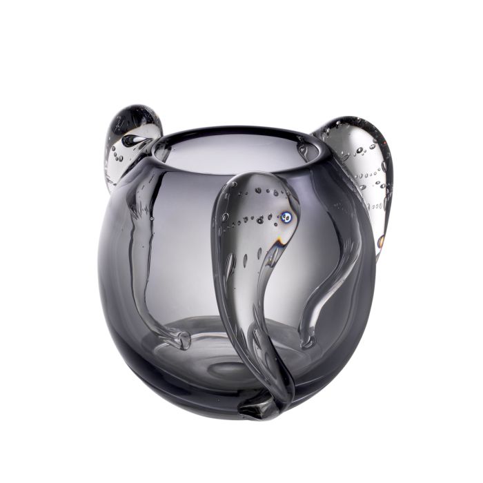 Vase en verre soufflé gris | Eichholtz Sianluca S
