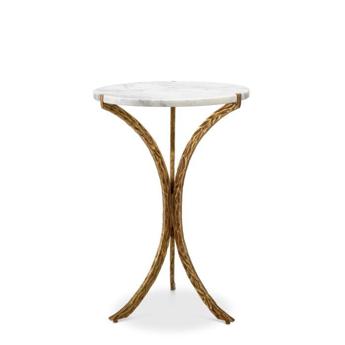 Table d'appoint dorée en verre blanche | Eichholtz Emmeline