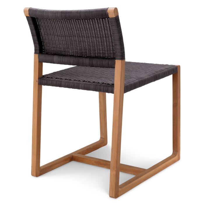 Chaise extérieure avec teck et cordage noir | Eichholtz Griffin