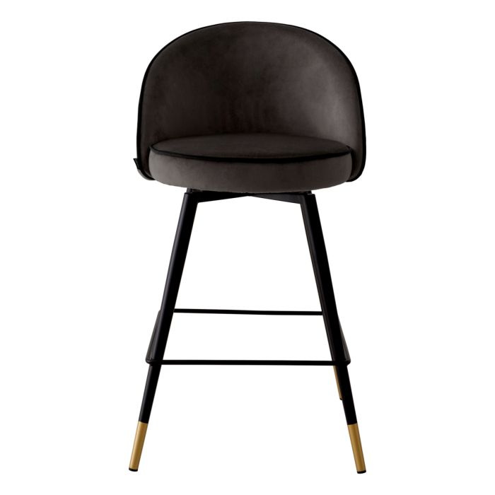 Chaise de comptoir en velours gris (lot de 2) | Eichholtz Cooper