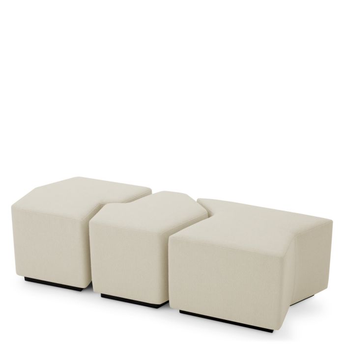 Pouf en tissu crème (lot de 3) | Eichholtz Filbert
