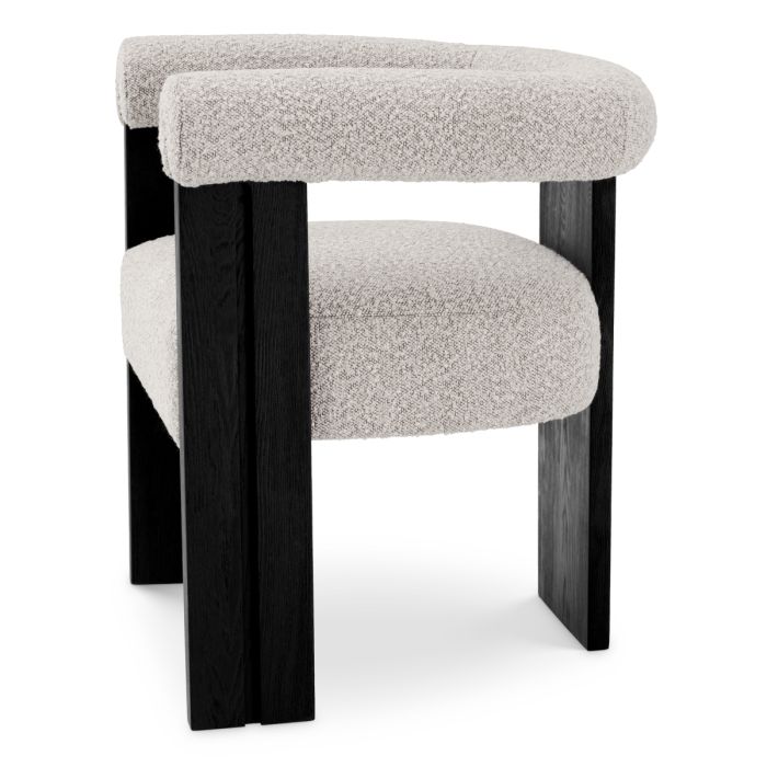 Chaise de salle à manger bouclé gris | Eichholtz Percy