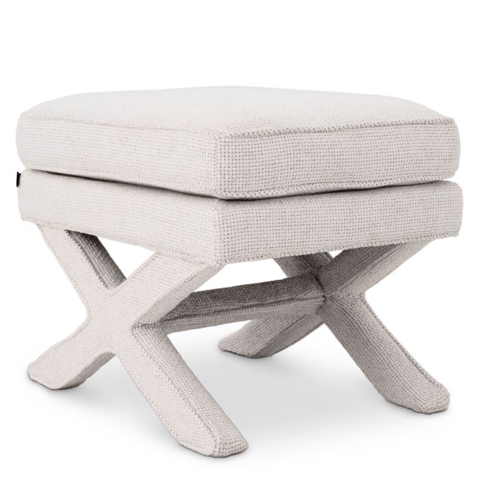 Pouf en tissu blanc cassé | Eichholtz Cordoba