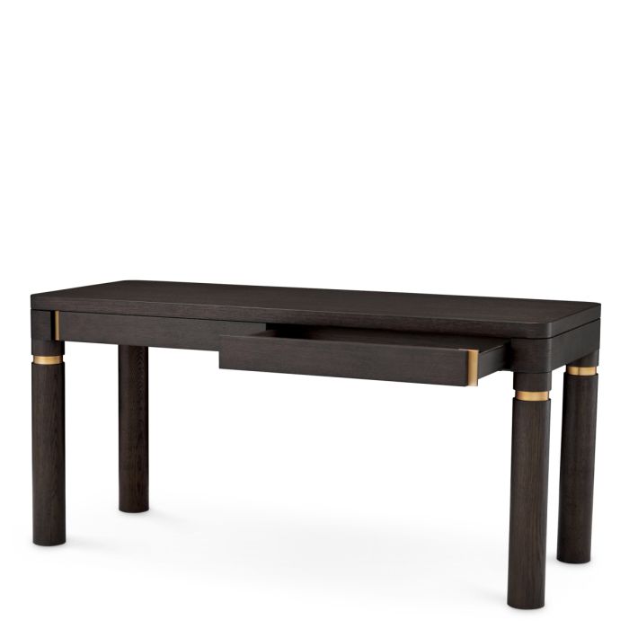 Bureau en chêne moka et laiton brossé | Eichholtz Carmel
