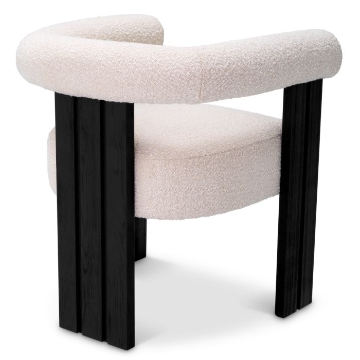 Chaise de salle à manger bouclé crème | Eichholtz Percy