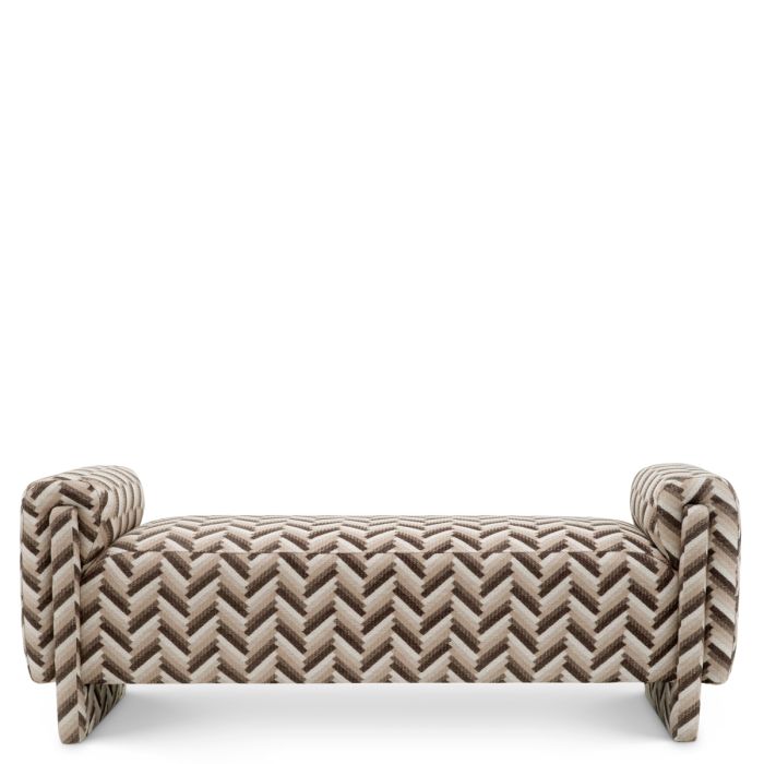 Banc à motifs en tissu marron | Eichholtz Del Vale