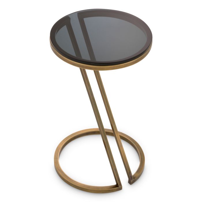 Table d'appoint dorée en verre fumé | Eichholtz Falcone