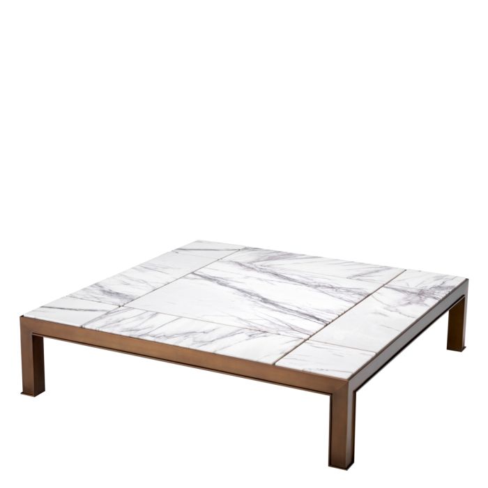 Table basse en bronze et marbre blanc | Eichholtz Tardieu