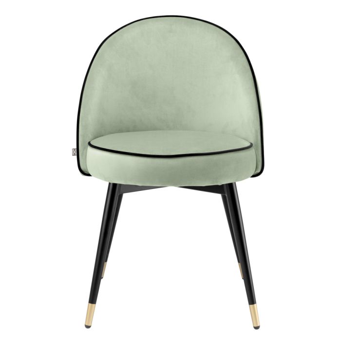 Chaise de salle à manger en velours vert (lot de 2) | Eichholtz Cooper